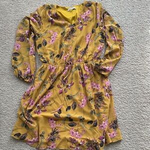 Staccato Mustard Yellow and Pink Floral Dress